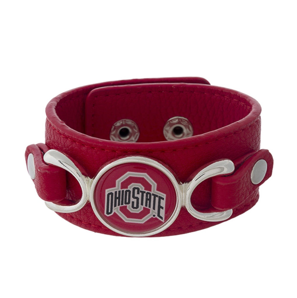 Ohio State Leather Bracelet