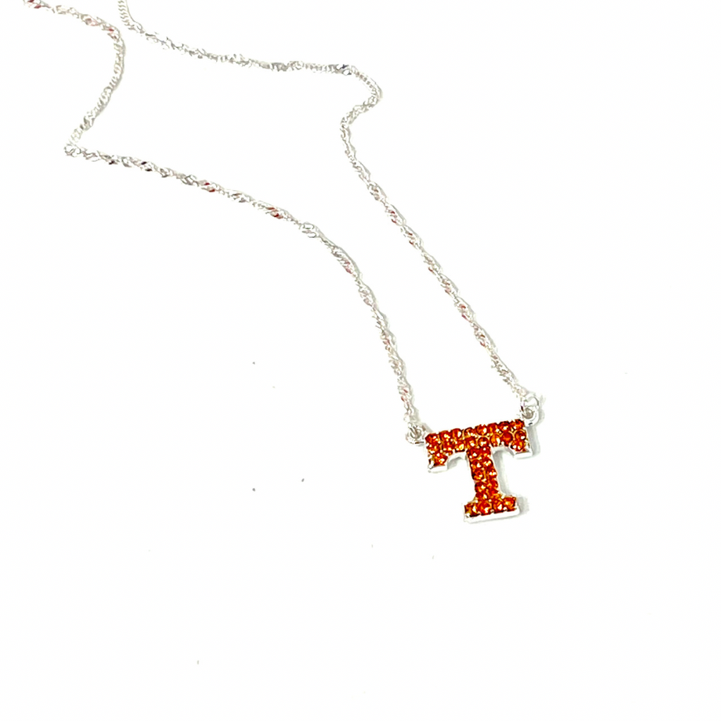 Tennessee Vols Logo Crystal Necklace