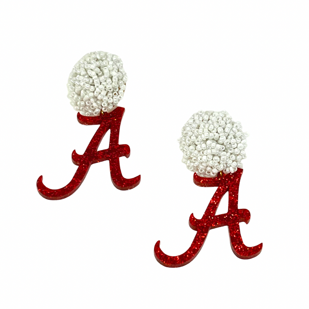 Alabama Glitter Logo Earrings