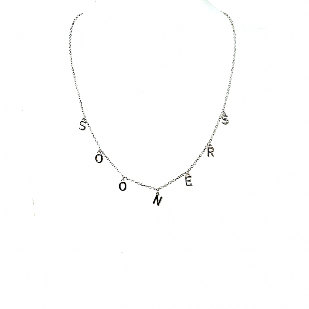Oklahoma Sooners Silver Necklace