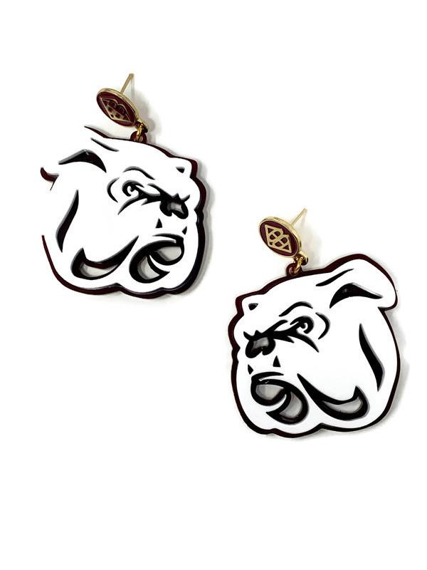 Mississippi State Bulldogs White Earrings - StyleAlum