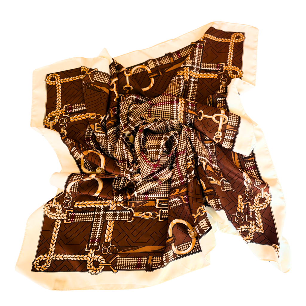 Western Brown Square Scarf