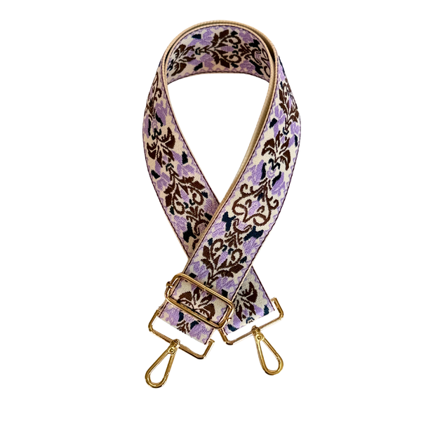 Purple Floral Canvas Strap