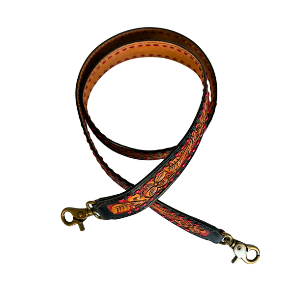 Black/Red Western Strap