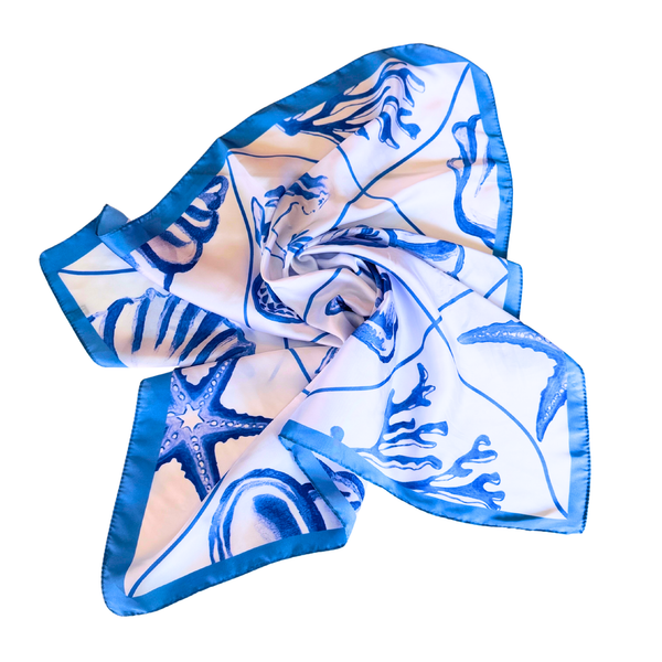 Blue Seashell Scarf