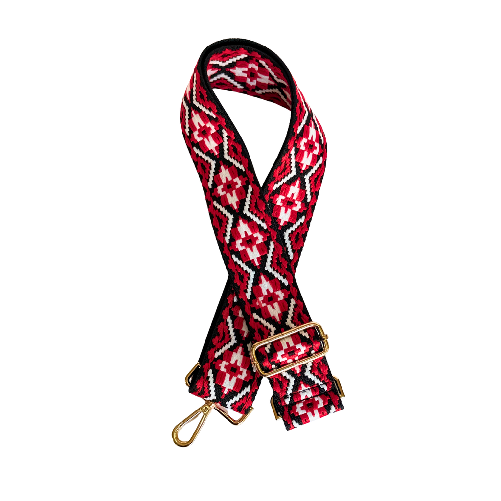 Red Pattern Canvas Strap