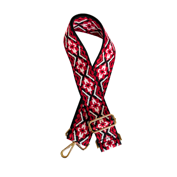 Red Pattern Canvas Strap