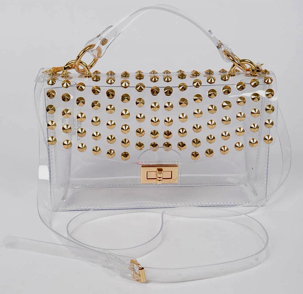 Clear Stadium Bag - Gold Stud