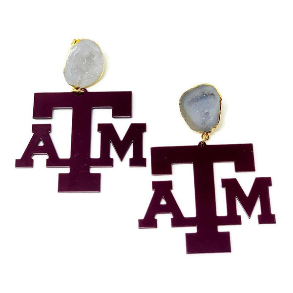 GIG EM - Aggies - Fabric Backed Earrings