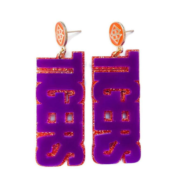 Clemson Tigers Glittery Earrings - StyleAlum