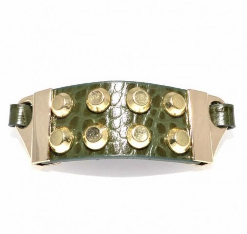 Green and Gold Stud Bracelet - StyleAlum
