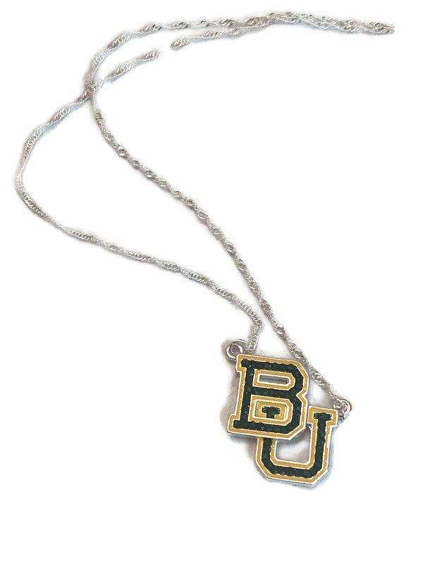 Baylor Crystal Logo Necklace