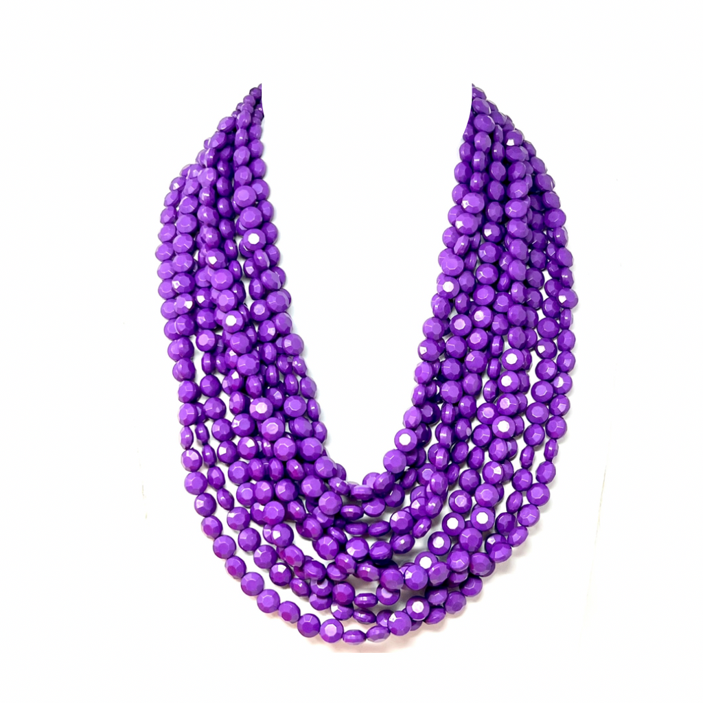 Purple Multi Strand Bead Necklace