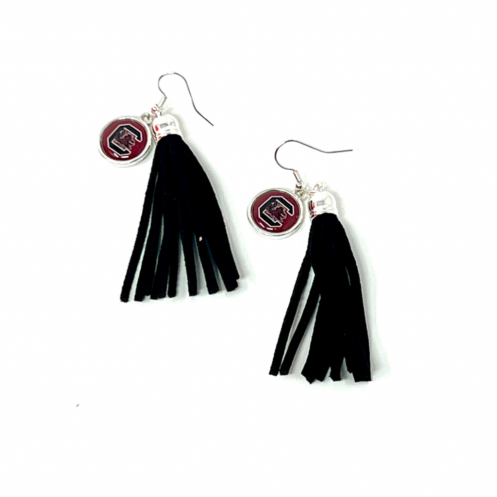 South Carolina Fringe Gamecocks Earrings