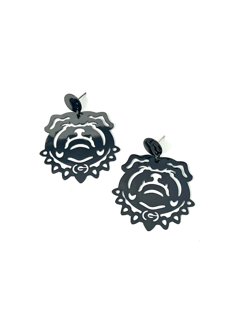 Bulldog Gunmetal Earrings