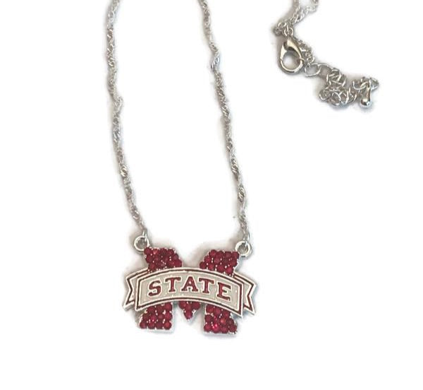 Mississippi State Crystal Logo Necklace