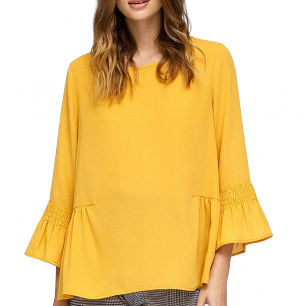 Gold Bell Sleeve Top