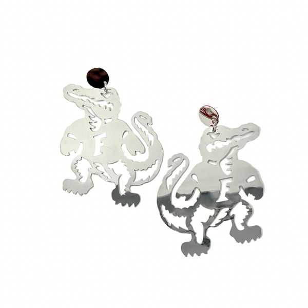 Silver Florida Gators Earrings