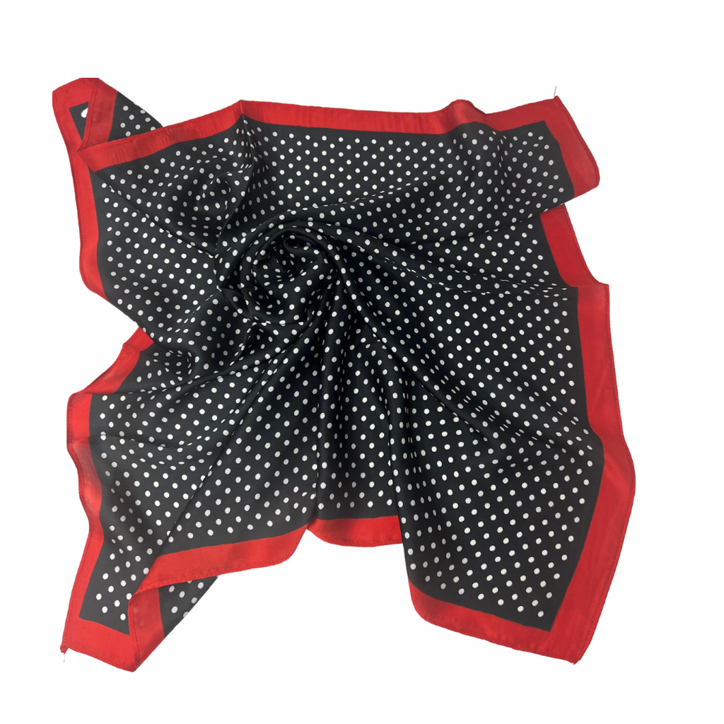 Red and black dot Silk Scarf