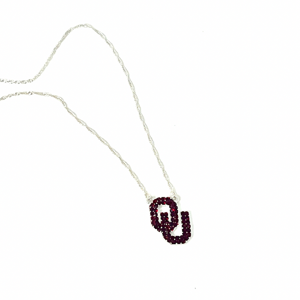 Oklahoma University Crystal Necklace