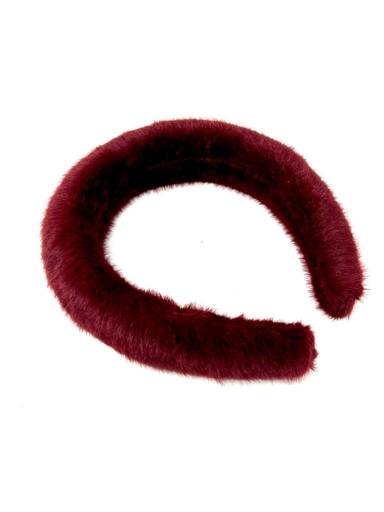 Fuzzy Maroon Headband