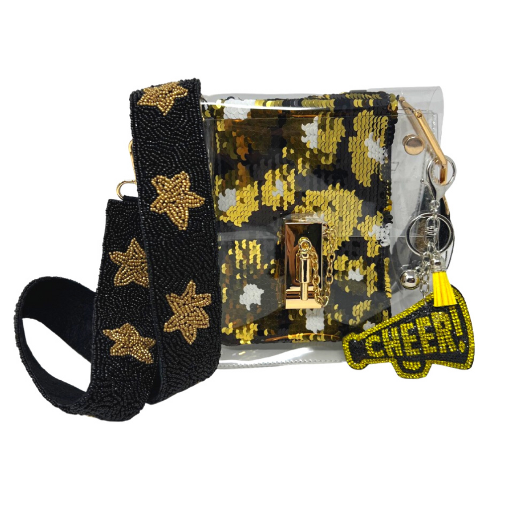 Gold and Black Custom Clear Bag