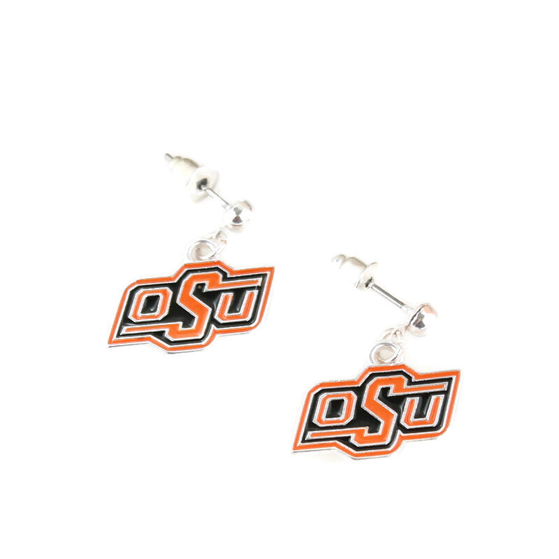 Oklahoma State Cowboy Enamel Earrings