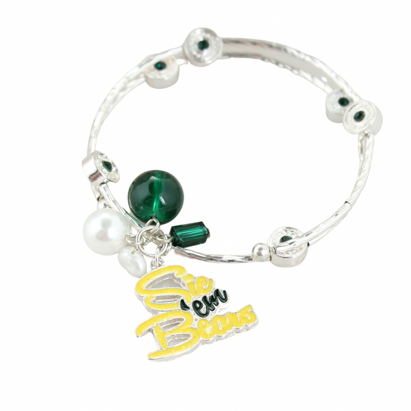 Baylor Sic’em Crystal Charm Bracelet