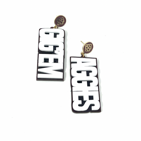 GIG EM - Aggies - Fabric Backed Earrings