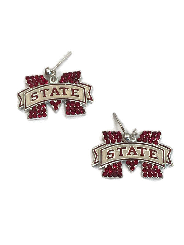 Mississippi State Crystal Earrings