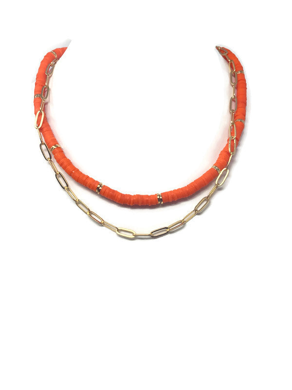 Orange Double Strand Necklace
