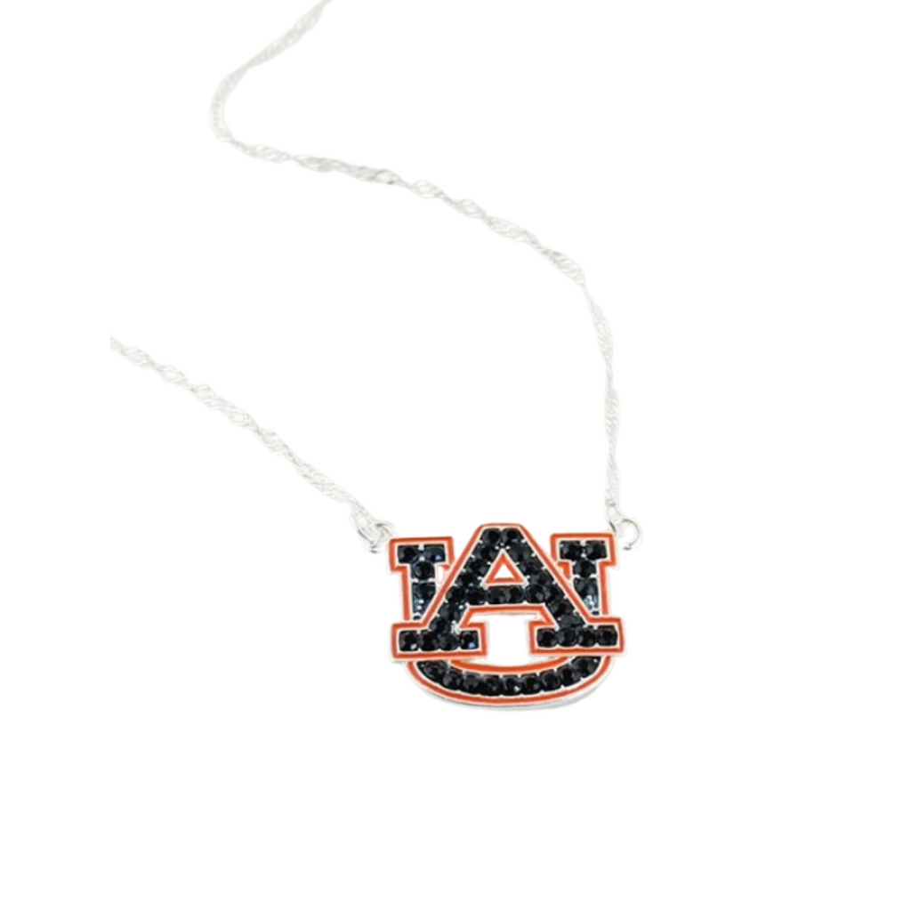 Auburn Tigers Crystal Logo Necklace