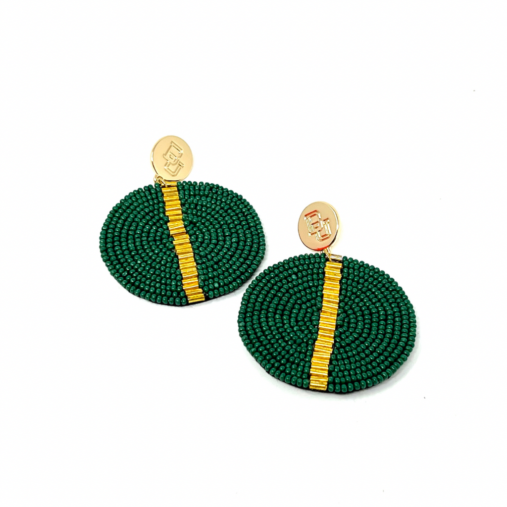Baylor Bears Bead Earrings
