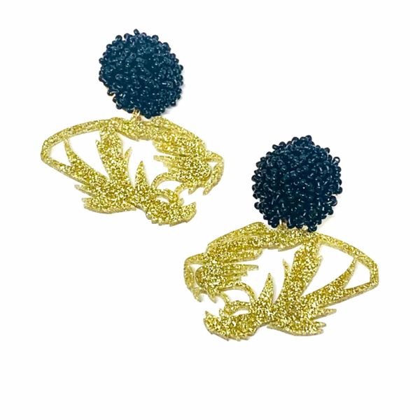 Mizzou Glitter Tigers Earrings