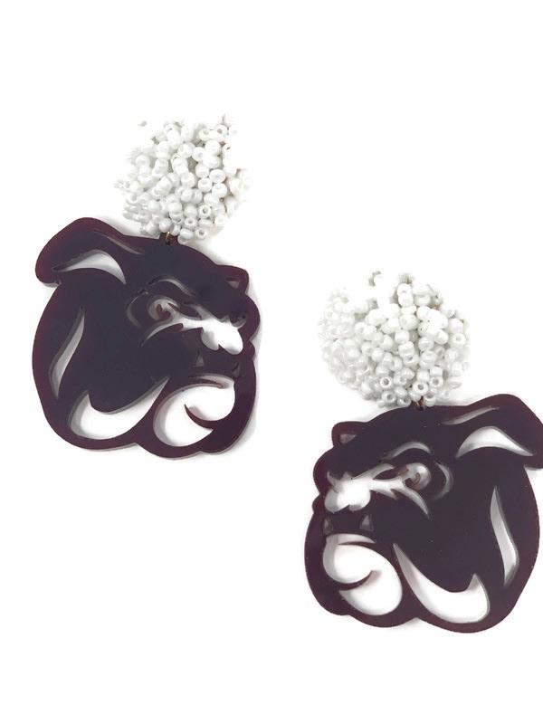 Mississippi State Bulldogs Maroon Earrings - StyleAlum